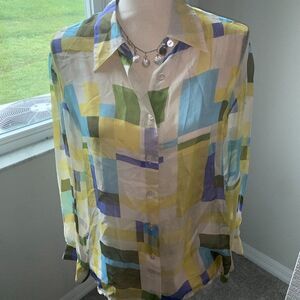 Shiri Kare Collection Abstract Print Sheer - M